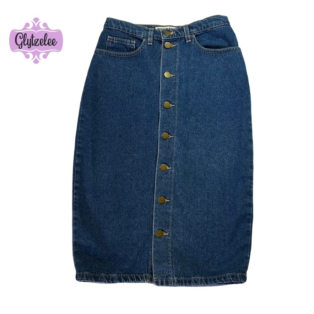 AMERICAN Apparel Midi Jean Skirt Women’s Size S. Fits like an XS